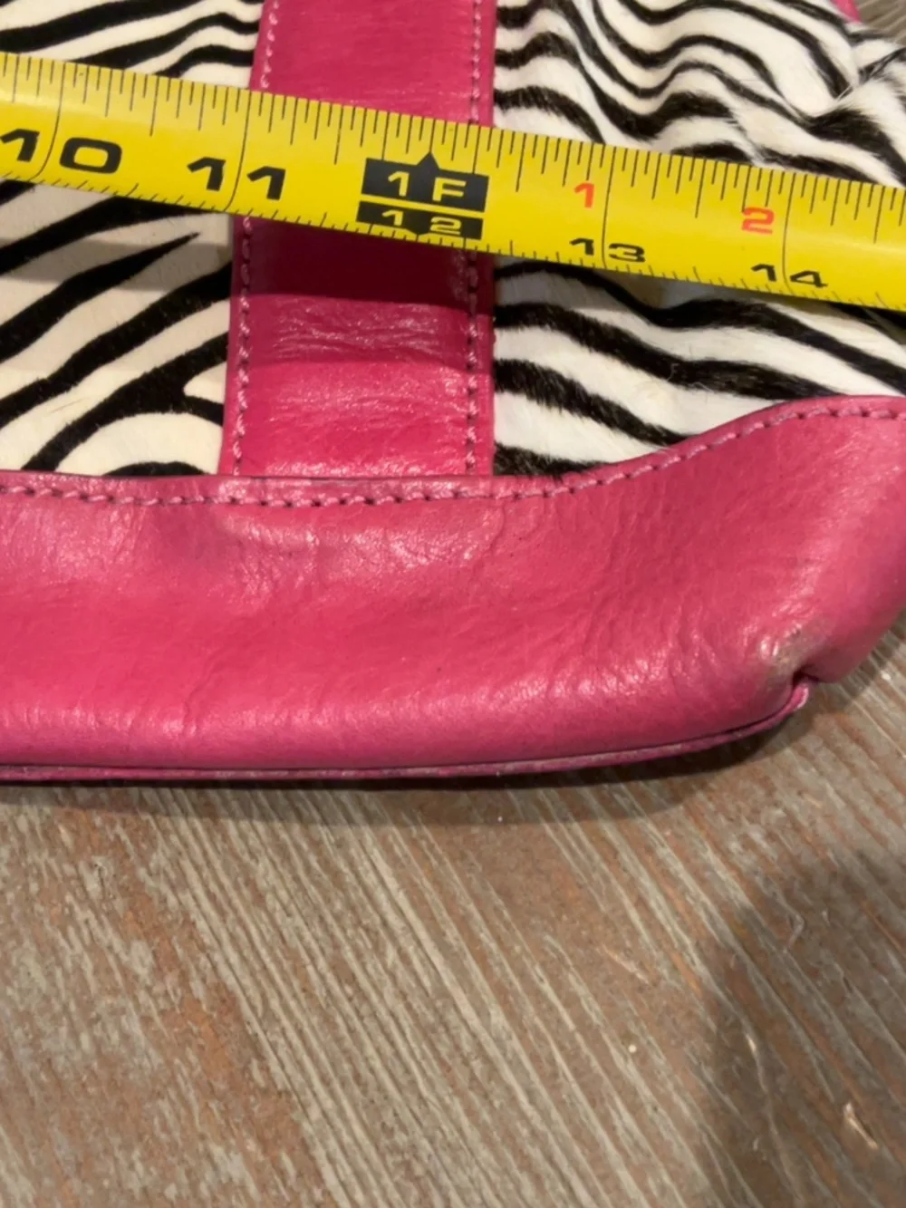 Stunning Pelle Studio Pink Leather & Zebra Calf Hide Purse. EUC